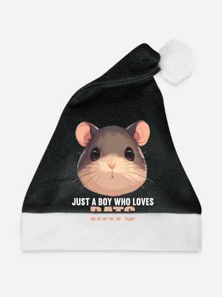 Ratten Ratte - Weihnachtsmütze - Schwarz/Weiß