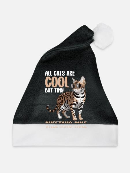 Alle Katzen Sind Cool, Aber Winzige Cheetahs - Weihnachtsmütze - Schwarz/Weiß - Vorne