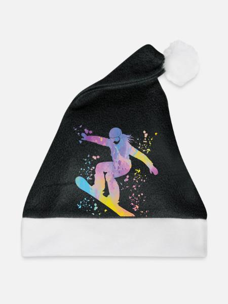 Snowboarder Snowboarding Snowboard - Weihnachtsmütze - Schwarz/Weiß