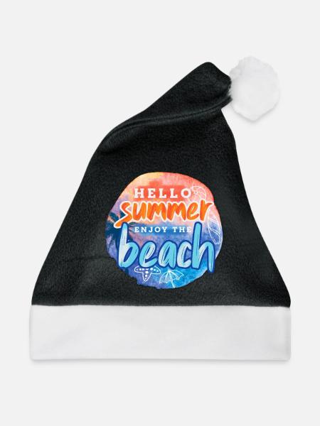 Hello Summer Beach - Weihnachtsmütze - Schwarz/Weiß