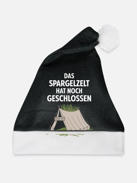 Das Spargelzelt Hat Noch Geschlossen - Weihnachtsmütze - Schwarz/Weiß - Vorne
