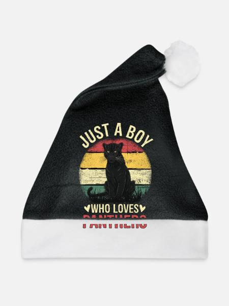 Just a Boy Who Loves Panthers - Weihnachtsmütze - Schwarz/Weiß - Vorne