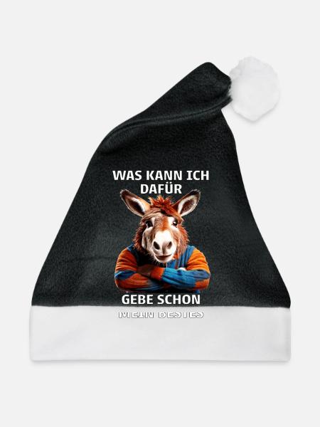 WAS KANN ICH DAFÜR - Weihnachtsmütze - Schwarz/Weiß