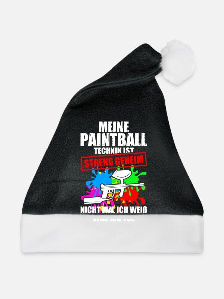 Paintball Technik Gotcha Paintballspieler - Weihnachtsmütze - Schwarz/Weiß - Vorne