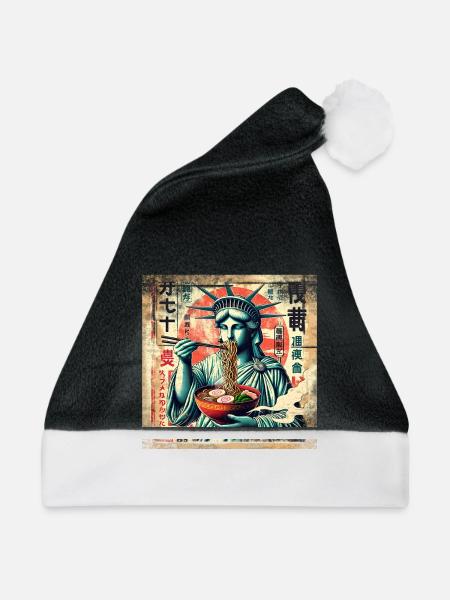 Ramen freiheitsstatue Grunge Poster Style - Weihnachtsmütze - Schwarz/Weiß