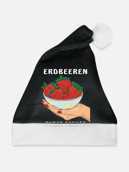 ERDBEEREN HAND PURER GENUSS - Weihnachtsmütze - Schwarz/Weiß - Vorne