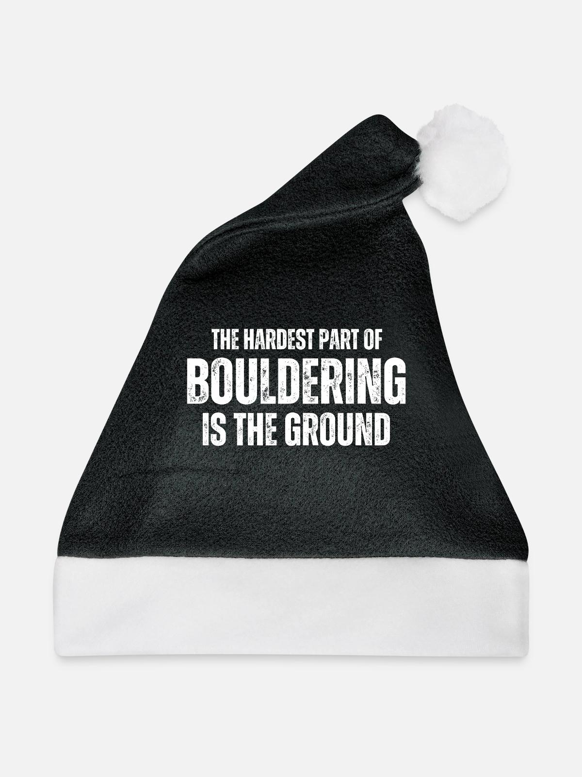 Bouldern Boulderer Boulder - Weihnachtsmütze - Schwarz/Weiß - Vorne