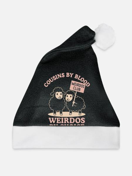 Lustige Schwarze Schaf -cousine Quirky Family - Weihnachtsmütze - Schwarz/Weiß - Vorne