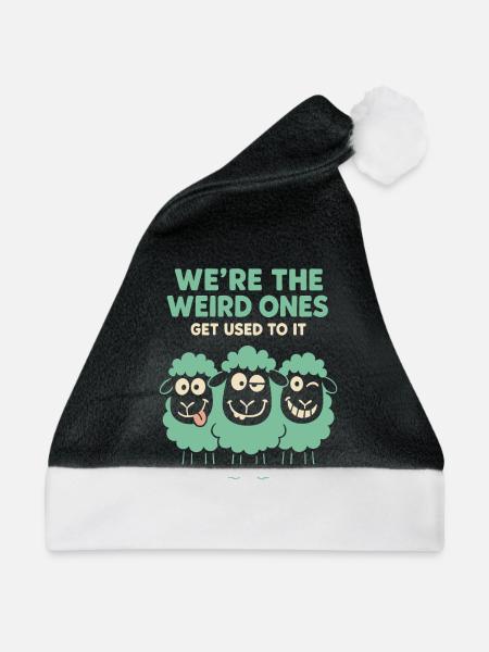 Lustige Schwarze Schaf -cousine Quirky Family - Weihnachtsmütze - Schwarz/Weiß - Vorne
