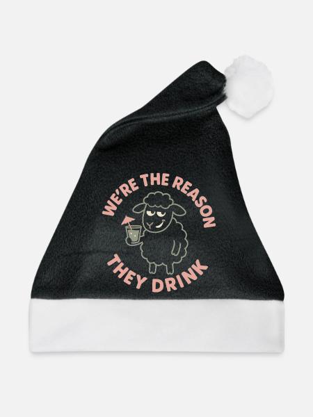Lustige Schwarze Schaf -cousine Quirky Family - Weihnachtsmütze - Schwarz/Weiß - Vorne