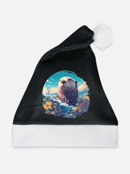 Seeotter - Weihnachtsmütze - Schwarz/Weiß