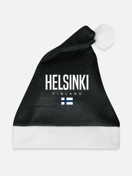 Helsinki Finnland - Weihnachtsmütze - Schwarz/Weiß - Vorne