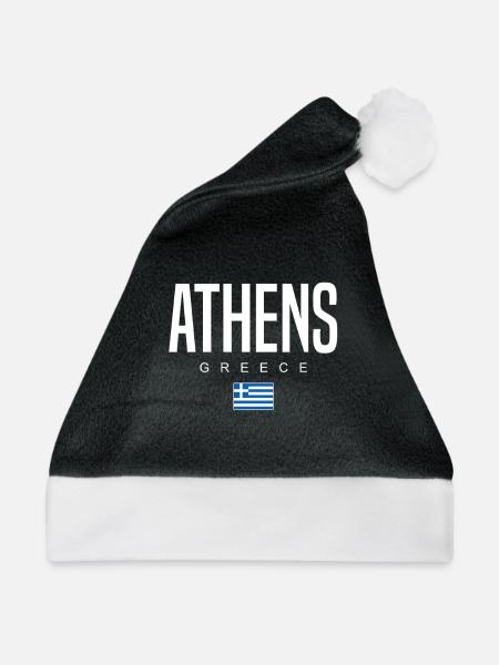 Athen Griechenland - Weihnachtsmütze - Schwarz/Weiß - Vorne