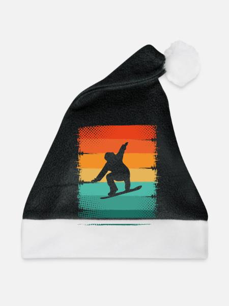 Snowboard - Weihnachtsmütze - Schwarz/Weiß
