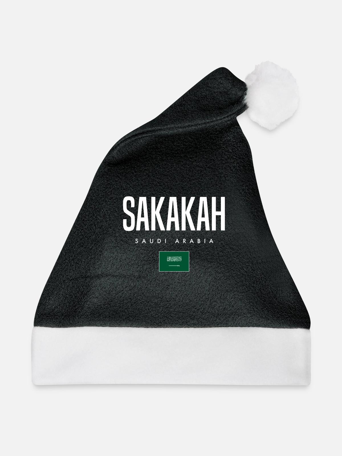Sakakah Saudi-Arabien - Weihnachtsmütze - Schwarz/Weiß - Vorne