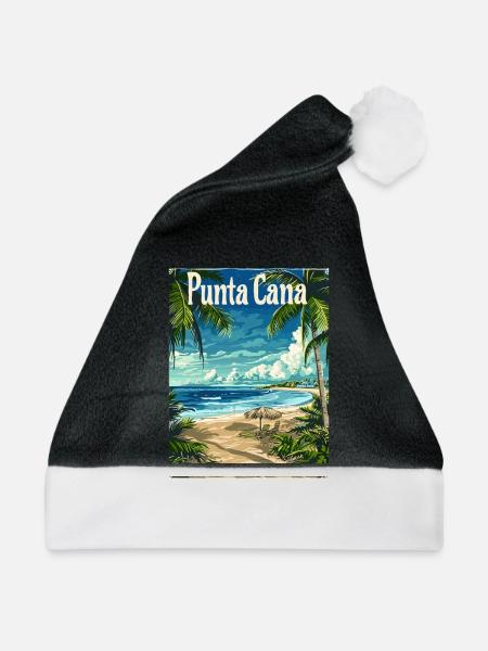 Punta Cana Tropisches Paradies Strandidylle - Weihnachtsmütze - Schwarz/Weiß - Vorne