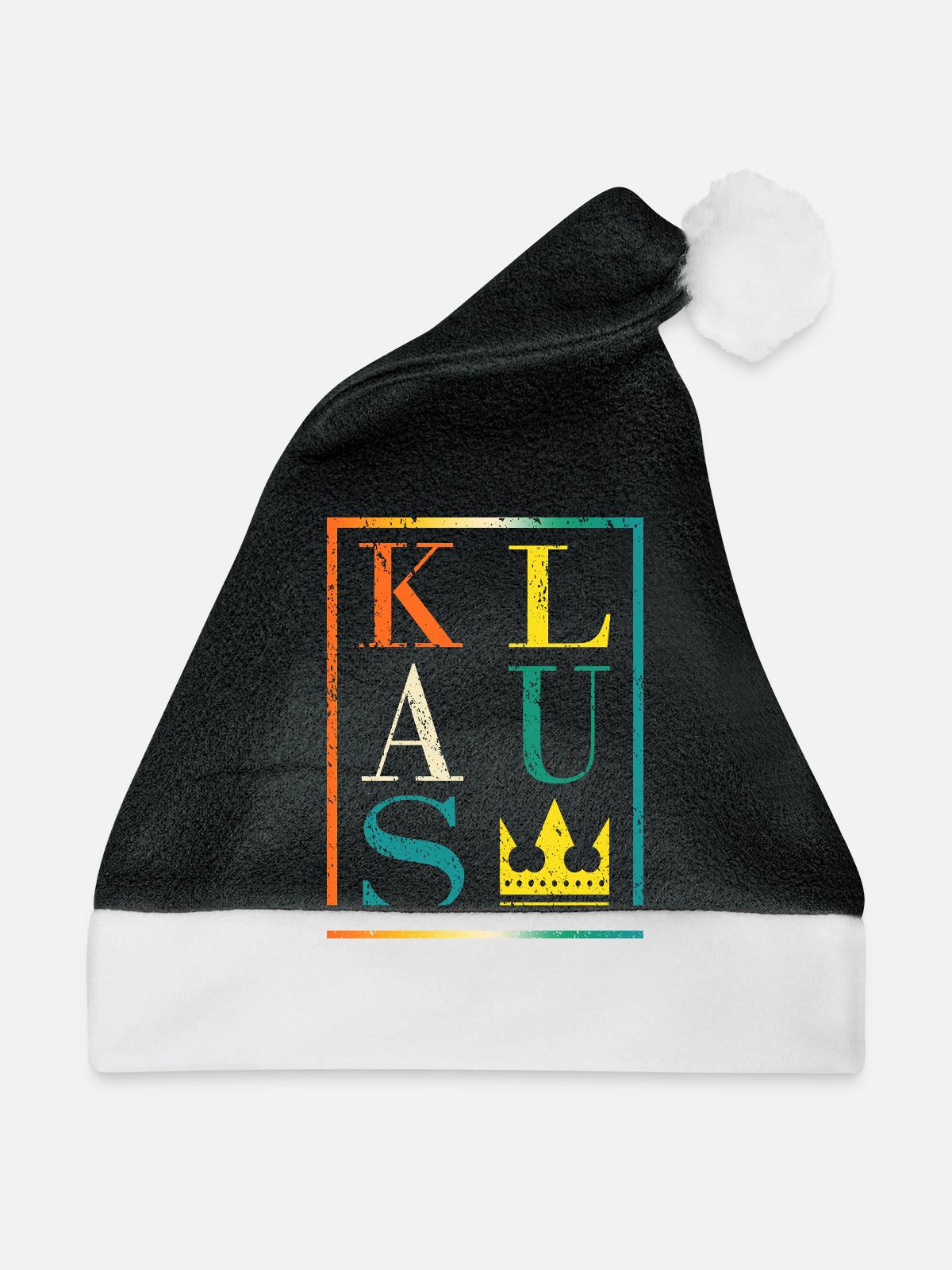 Klaus - Weihnachtsmütze - Schwarz/Weiß - Vorne
