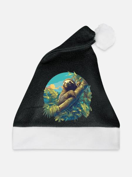 Faultiere Faultier - Weihnachtsmütze - Schwarz/Weiß
