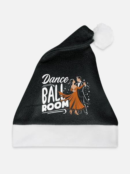 Dance Ballroom Gesellschaftstanz Geschenk - Weihnachtsmütze - Schwarz/Weiß - Vorne