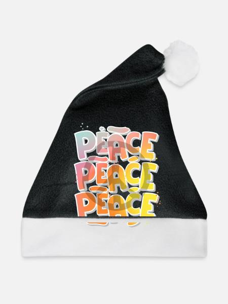 Peace - Weihnachtsmütze - Schwarz/Weiß - Vorne