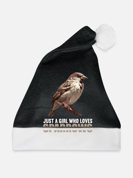 Spatzen Spatz - Weihnachtsmütze - Schwarz/Weiß