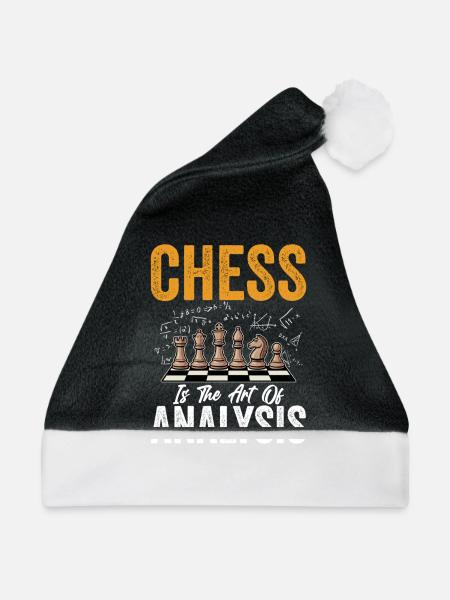 Schach Denksport Brettspiel Schachmeister - Weihnachtsmütze - Schwarz/Weiß - Vorne