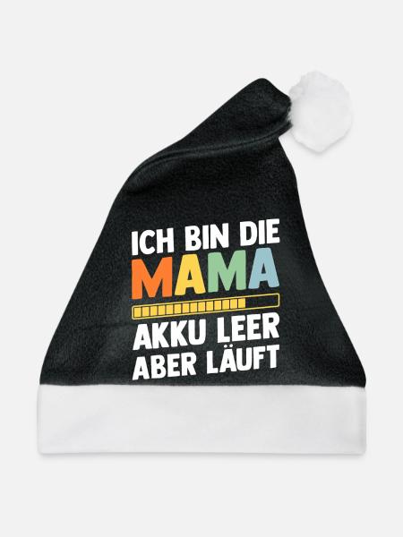 Mutter Team Mama - Weihnachtsmütze - Schwarz/Weiß