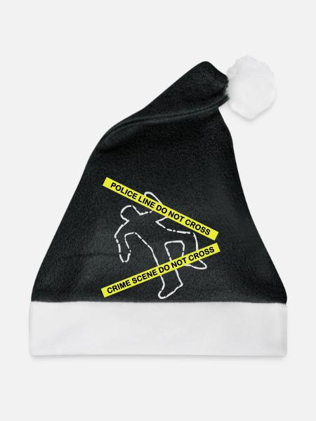 Tatort-Set - Weihnachtsmütze - Schwarz/Weiß - Vorne