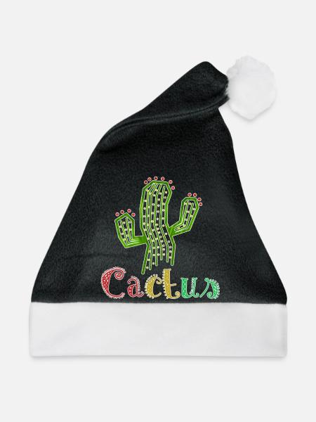 Cactus Colorful - Weihnachtsmütze - Schwarz/Weiß - Vorne