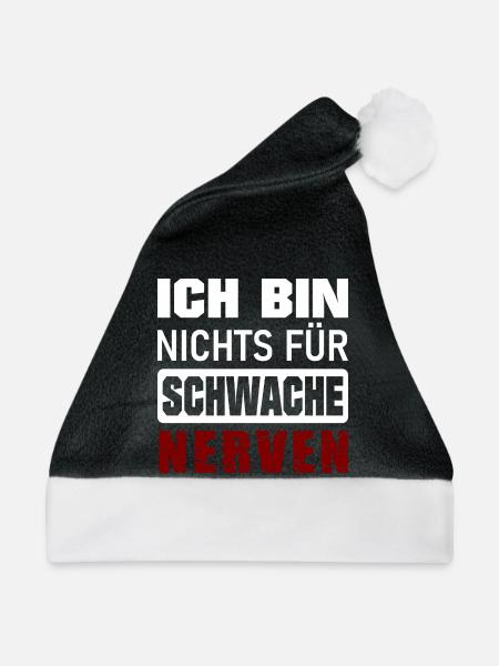 Ich bin nichts für schwache Nerven - Weihnachtsmütze - Schwarz/Weiß - Vorne