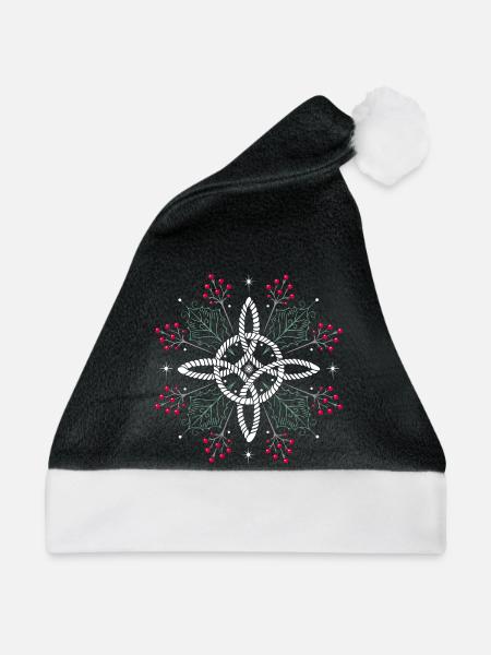 Hexenknoten Ilex Stechpalme - Weihnachtsmütze - Schwarz/Weiß - Vorne