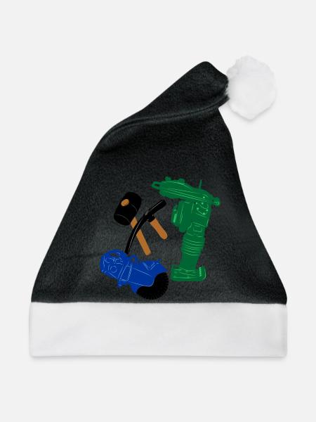 Fertigerwerkzeug für Fertiger - Weihnachtsmütze - Schwarz/Weiß - Vorne