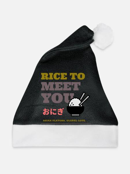 Rice To Meet You - Weihnachtsmütze - Schwarz/Weiß