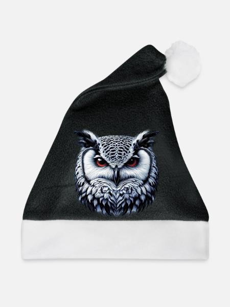 Eule - Weihnachtsmütze - Schwarz/Weiß
