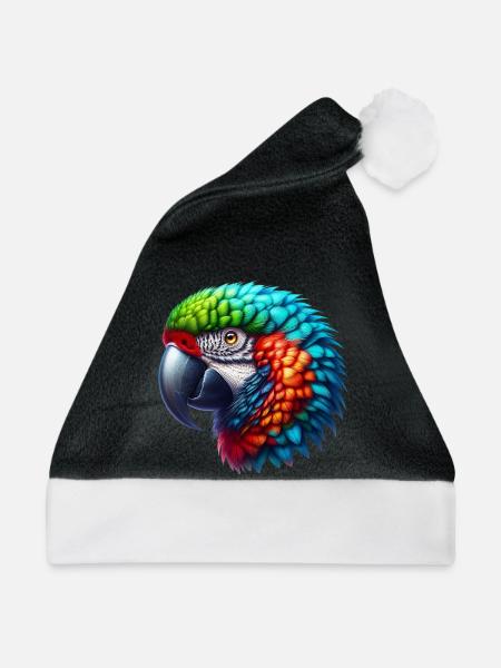 Papagei - Weihnachtsmütze - Schwarz/Weiß