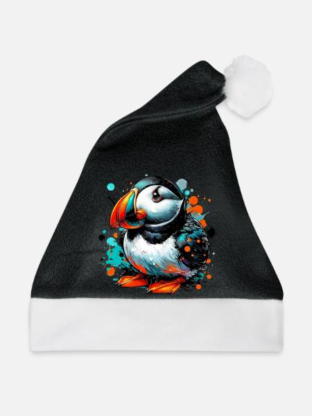 Papageitaucher - Weihnachtsmütze - Schwarz/Weiß