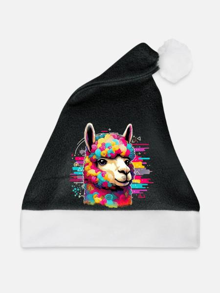Alpaka - Weihnachtsmütze - Schwarz/Weiß