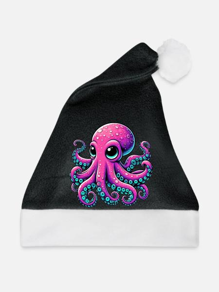 Krake - Weihnachtsmütze - Schwarz/Weiß