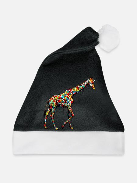 Giraffe - Weihnachtsmütze - Schwarz/Weiß