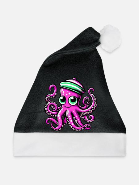 Krake - Weihnachtsmütze - Schwarz/Weiß