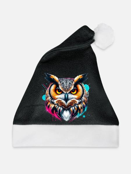 Eule - Weihnachtsmütze - Schwarz/Weiß