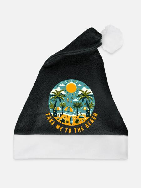Bring mich zum Strand - Weihnachtsmütze - Schwarz/Weiß