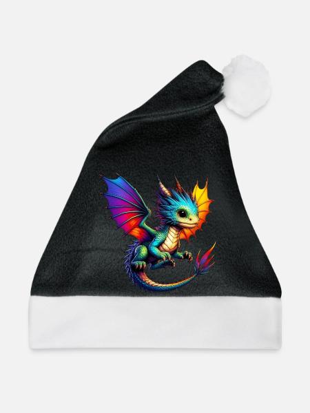 Drache - Weihnachtsmütze - Schwarz/Weiß