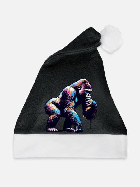 Gorilla - Weihnachtsmütze - Schwarz/Weiß