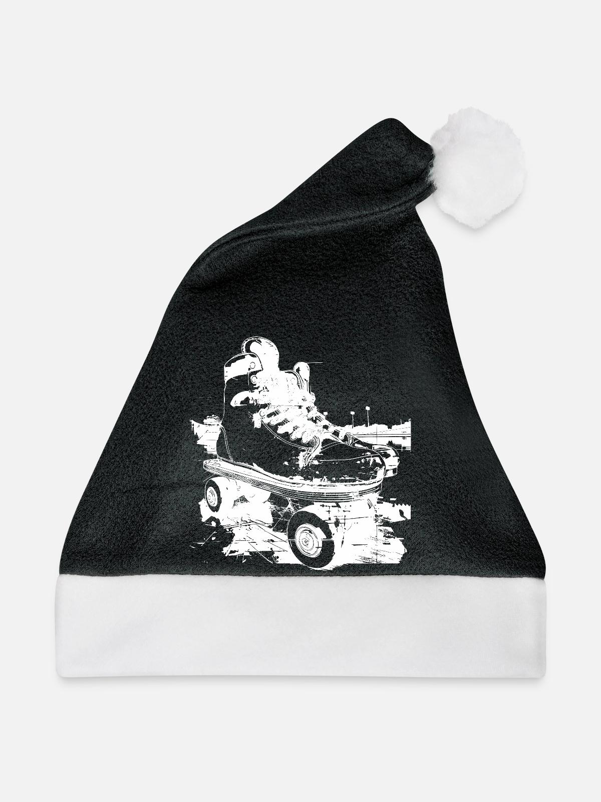 Rollerskates Grafik - Weihnachtsmütze - Schwarz/Weiß - Vorne