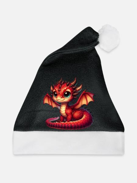 Drache - Weihnachtsmütze - Schwarz/Weiß