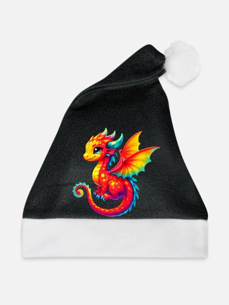 Drache - Weihnachtsmütze - Schwarz/Weiß