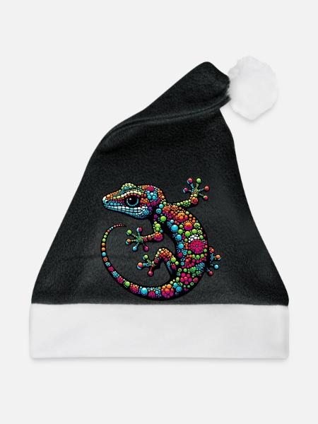 Gecko - Weihnachtsmütze - Schwarz/Weiß