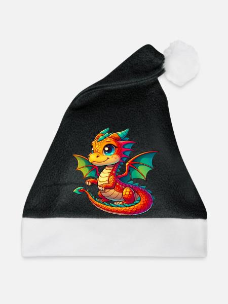 Drache - Weihnachtsmütze - Schwarz/Weiß