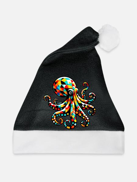 Krake - Weihnachtsmütze - Schwarz/Weiß